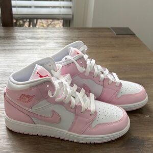 Nike Kids' Pink and White High-Top Sneakers